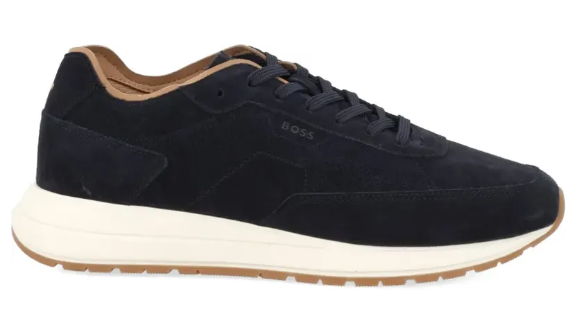 BOSS Perforierte Sneakers aus Wildleder – Blau (505639601027314E18)