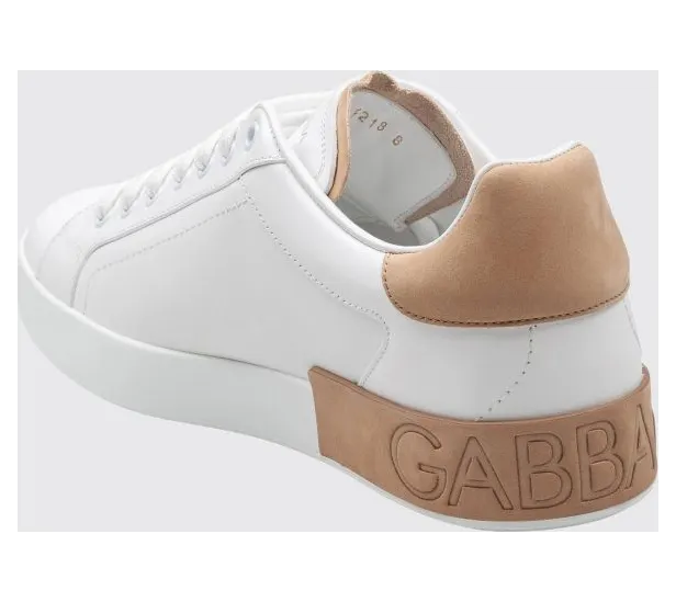 Dolce & Gabbana Portofino Bicolour Calfskin Sneakers with Logo White (CS2278AF2188S537) (2)