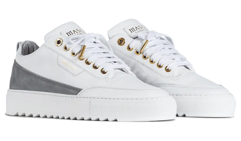 Mason Garments Torino Leather / Nubuck – White / Grey Weiß (SS21-32O)