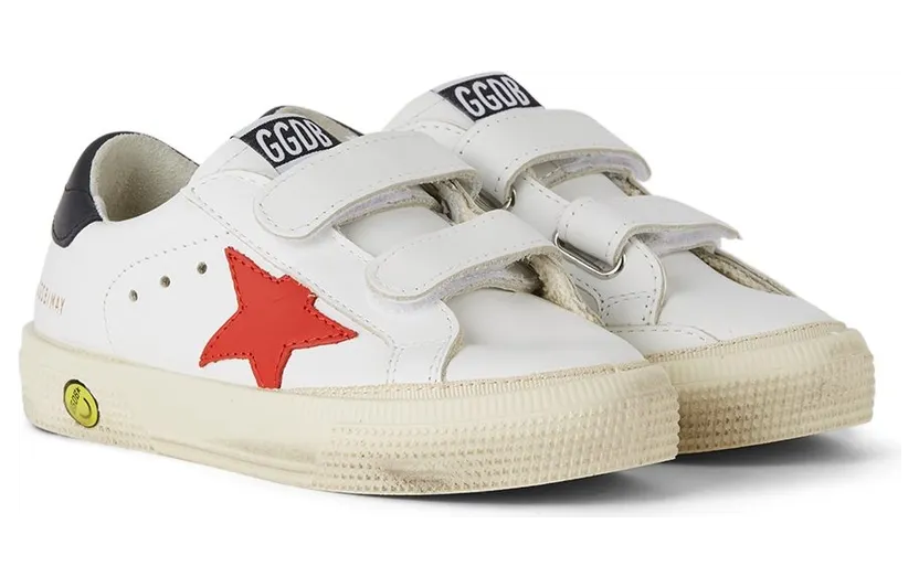 Golden Goose Baby White & Red May School Velcro Sneakers (GJF00198.F001997.10763) (4)