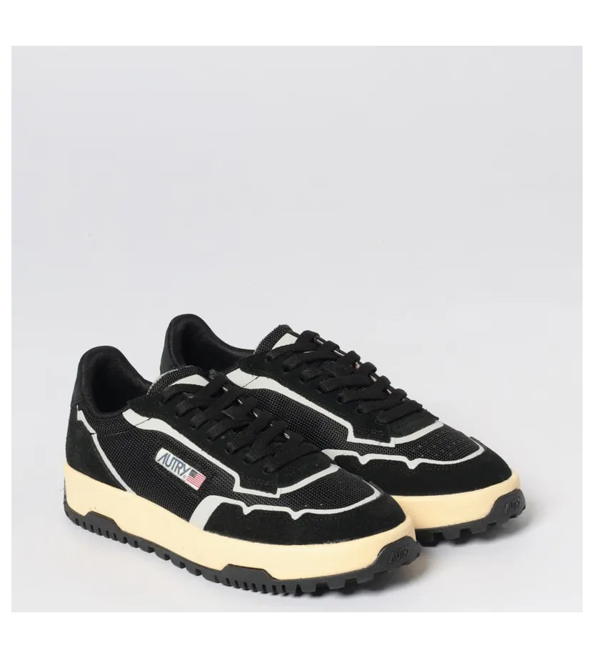 Autry Wildpace Low Suede and Mesh Sneakers Black (LDLMAK06)