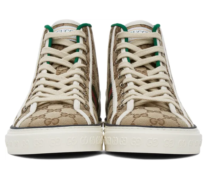 Gucci Beige ‘Gucci Tennis 1977’ High-Top Sneakers (627838 HVK70) (2)