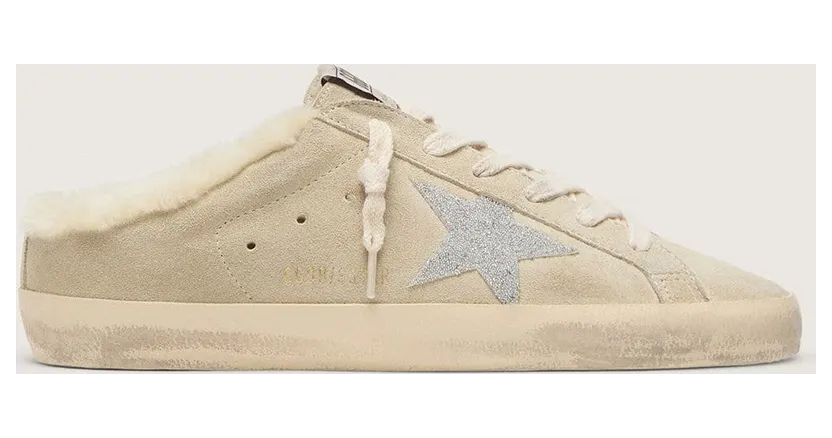 Golden Goose Super-Star Sabots With Swarovski Crystal Star And Shearling Lining (GWF00110.F006706.10856)