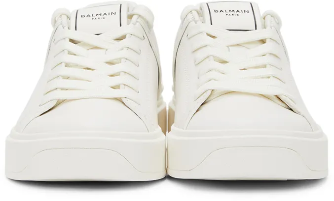 Balmain White B-Court Sneakers (VN1C580LSCL)