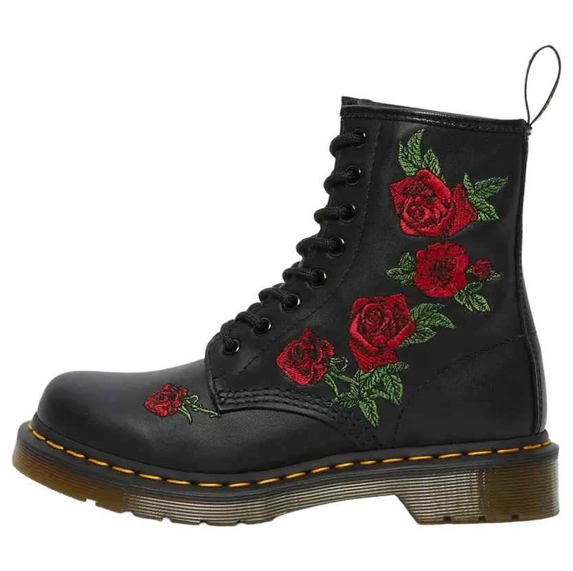 Dr Martens 1460 Vonda Floral Leather Lace Up Boots “Black — Softy T” (24722001)