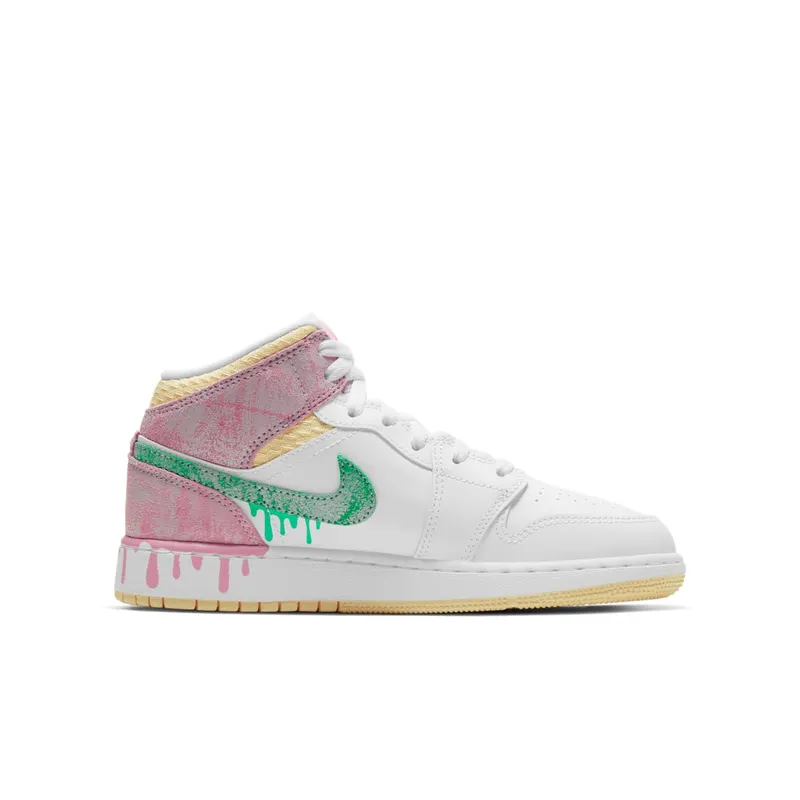 Air Jordan 1 Mid Paint Drip (GS) (DD1666-100)