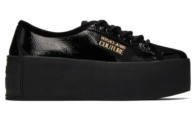 Versace Jeans Couture Black High Box Shiny Sneakers (EE0VZBSH1E71753E899)
