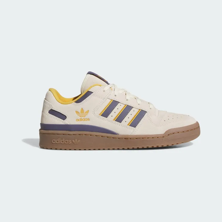 Adidas Forum Low CL Shoes Wonder White / Preloved Violet / Preloved Yellow (JQ2655)
