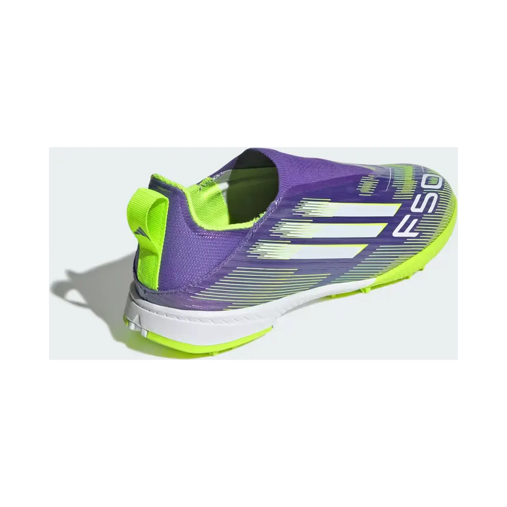 adidas F50 League Laceless TF Purple Rush Cloud White Lucid Lemon (JI0010)
