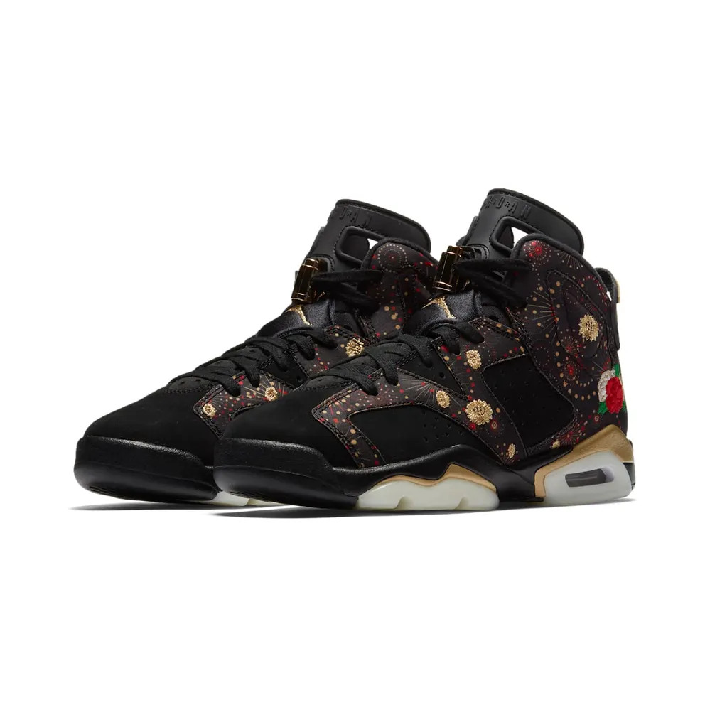 Jordan 6 Retro Chinese New Year 2018 (GS) Black/Metallic Gold-Multi-Color (AA2495-021)