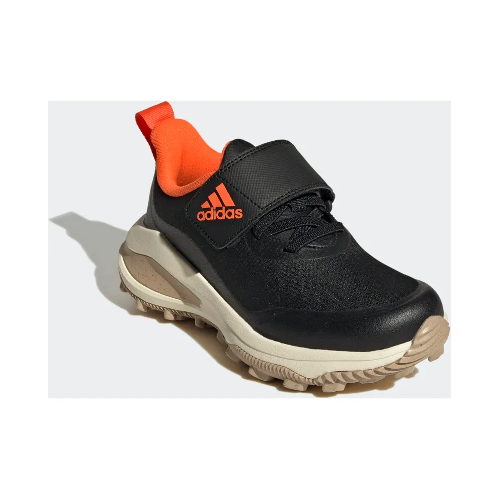 Adidas FortaRun All-Terrain Cloudfoam Sport Running Elastic Lace and Top Strap Core Black / Impact Orange / Cream White (GZ1816)