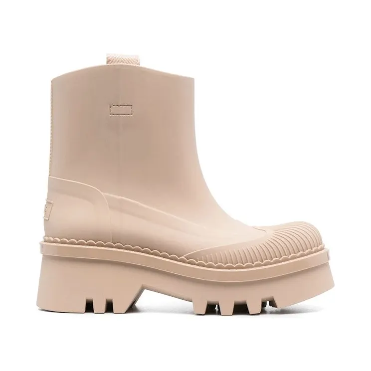 Chloe Raina 55mm Slip-On Boots Beige (CHC23A904FP26G)