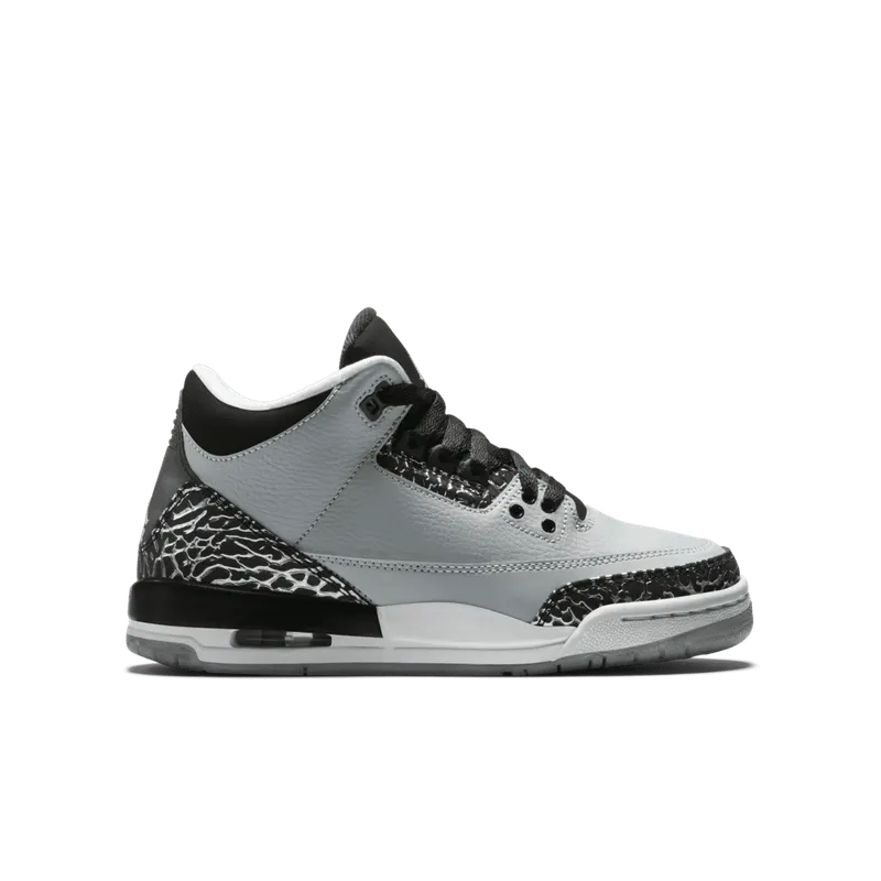 Jordan 3 Retro Wolf Grey (GS) Wolf Grey/Metallic Silver-Black (398614-004)