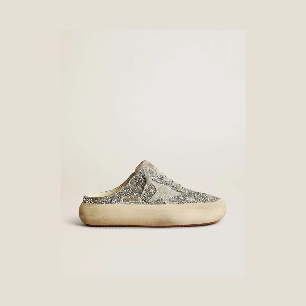 Golden Goose Space-Star Sabot In Glitter With Ice-Gray Star And Tab (GWF00383.F003332.70100)