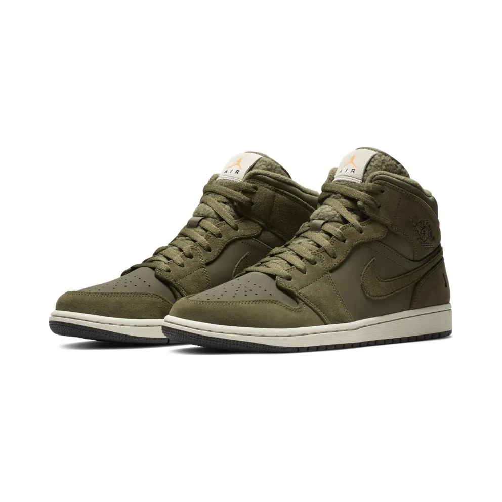 Air Jordan Nike AJ I 1 Mid Olive Canvas (2018) (BQ6579-300)
