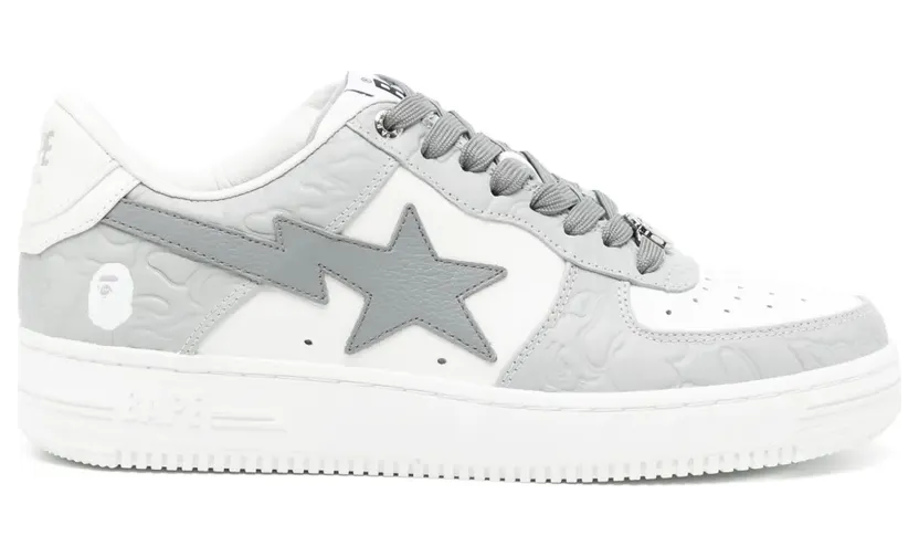 BAPE A Bathing Ape® Sta aus Leder “Grey” (001FWK301304M)