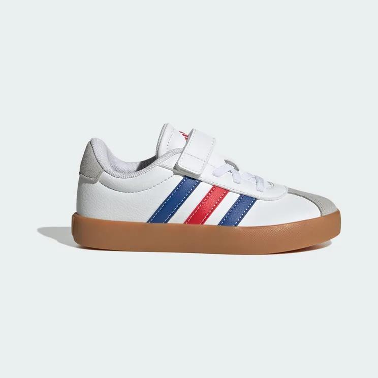 adidas VL Court 3.0 Skateboarding Shoes Kids “Cloud White / Royal Blue / Better Scarlet” (JH6317)