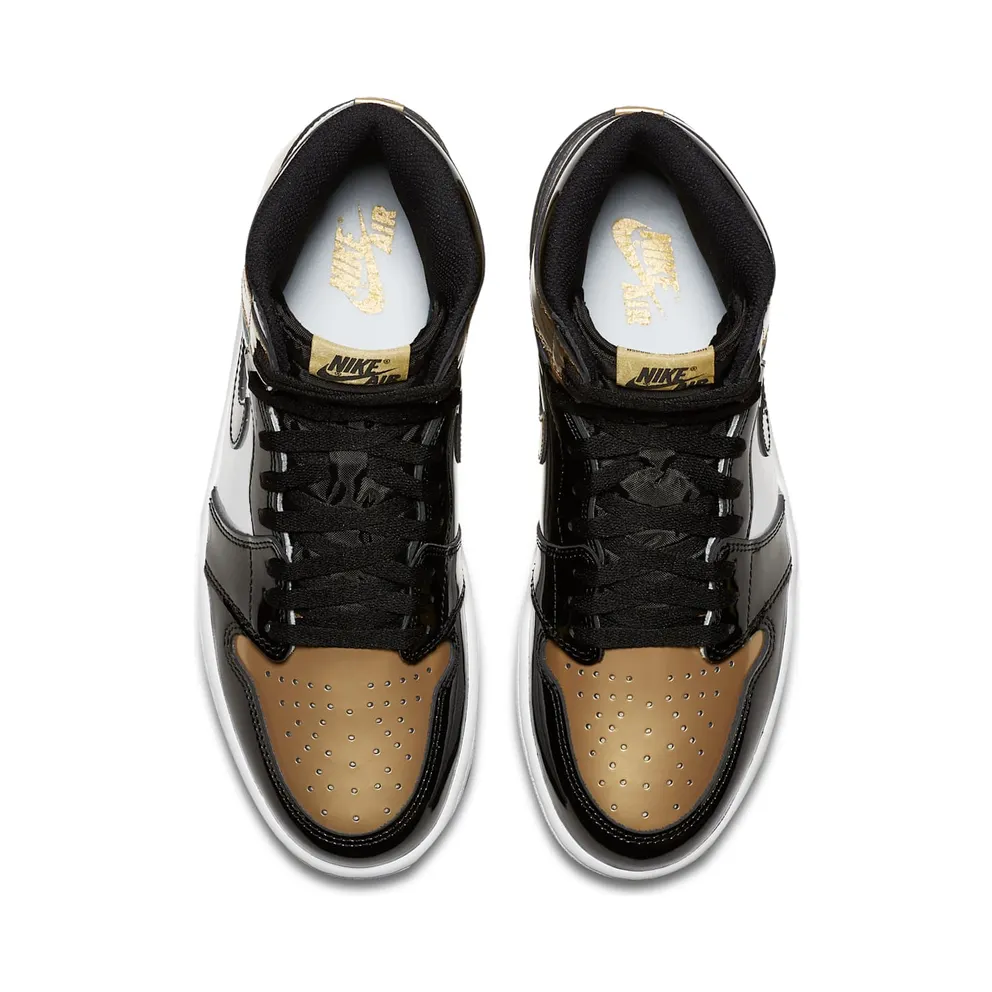 Jordan 1 Retro High NRG Patent Gold Toe Black/Metallic Gold-Summit White (861428-007)