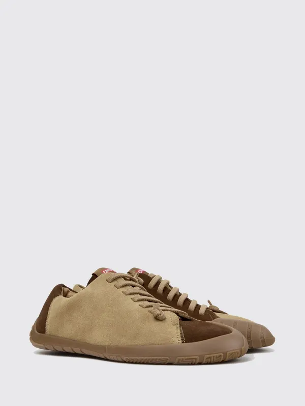 Camper Bicolor Twins Slip-On in Suede Leather with Elastic Laces Brown (K101114-014TWINS0)