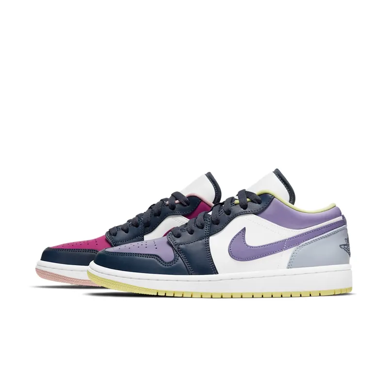 Jordan 1 Low Purple Magenta (W) Purple/White-Navy (DJ4342-400)