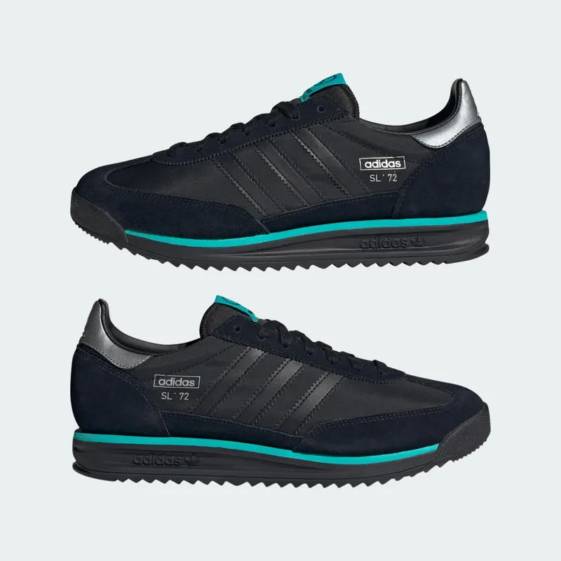 Adidas SL 72 RS MERCEDES Shoes Core Black / Core Black / Silver Metallic (JQ1782)