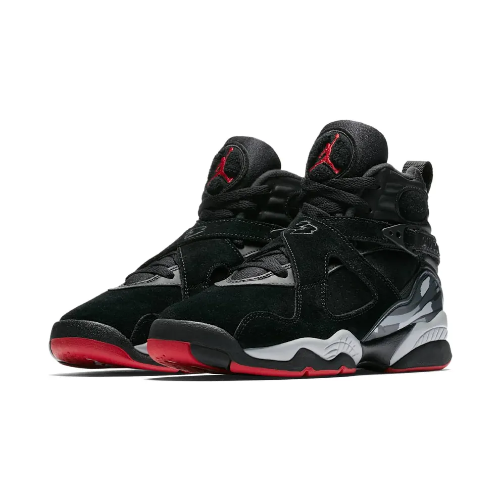 Jordan 8 Retro Black Cement (GS) Black/Gym Red-Black-Wolf Grey (305368-022)