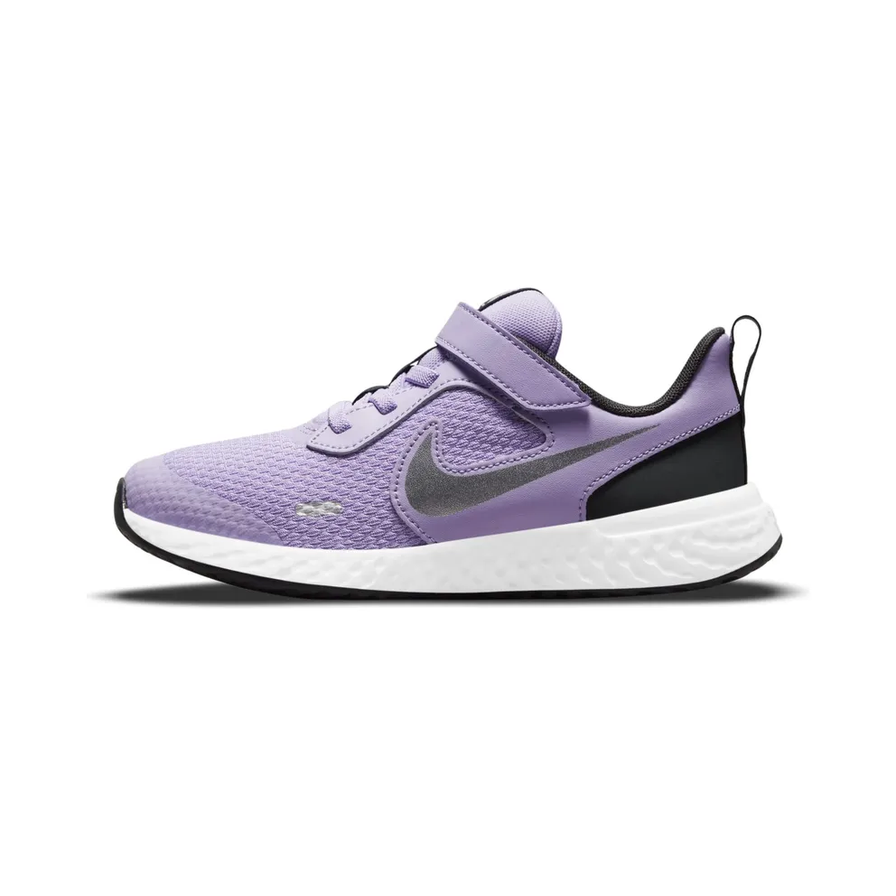 Nike Revolution 5 Purple “Lilac / Dark Smoke Grey / White / Metallic Silver” (BQ5672-509)