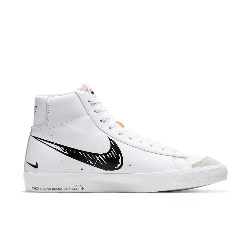 Nike Blazer Mid 77 Sketch White Black Summit White/Black-Sail (CW7580-101)