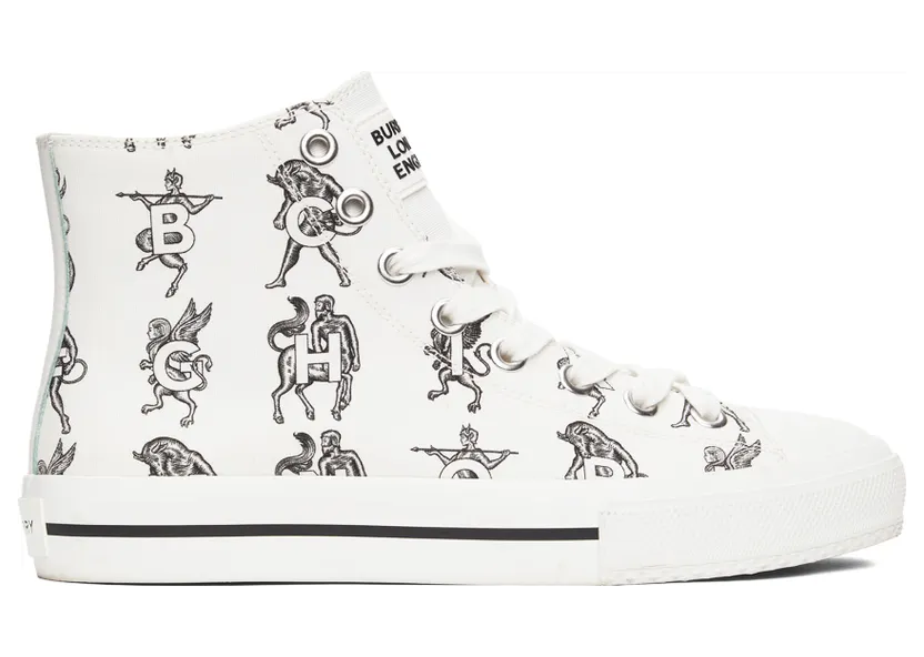Burberry White Mythical Alphabet Larkhall Sneakers (8039478)