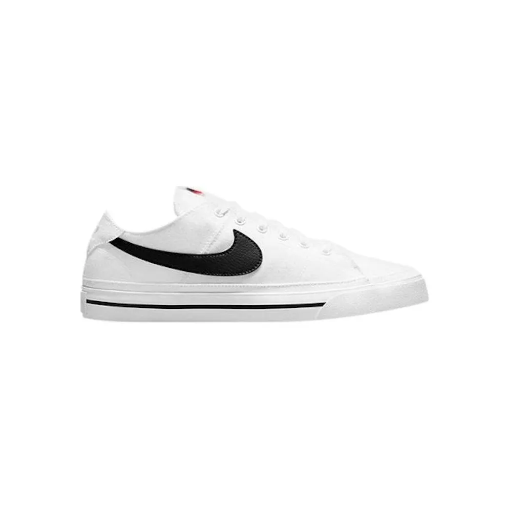 Nike Court Legacy Canvas White Black Swoosh (CW6539-101)