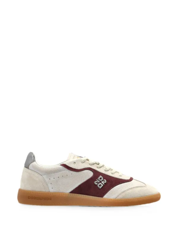 DSQUARED2 logo-plaque panelled sneakers – Beige (SNW049723809043)
