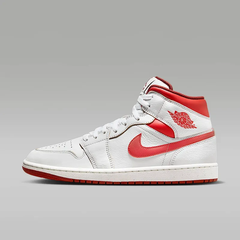 Air Jordan 1 Mid SE “White / Dune Red / Sail / Lobster” (FJ3458-160)
