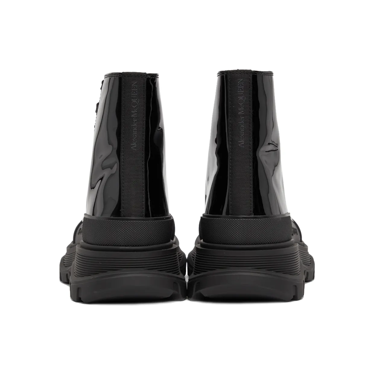 Alexander McQueen Black Patent Tread Slick High Sneakers (668775WIA35) (4)