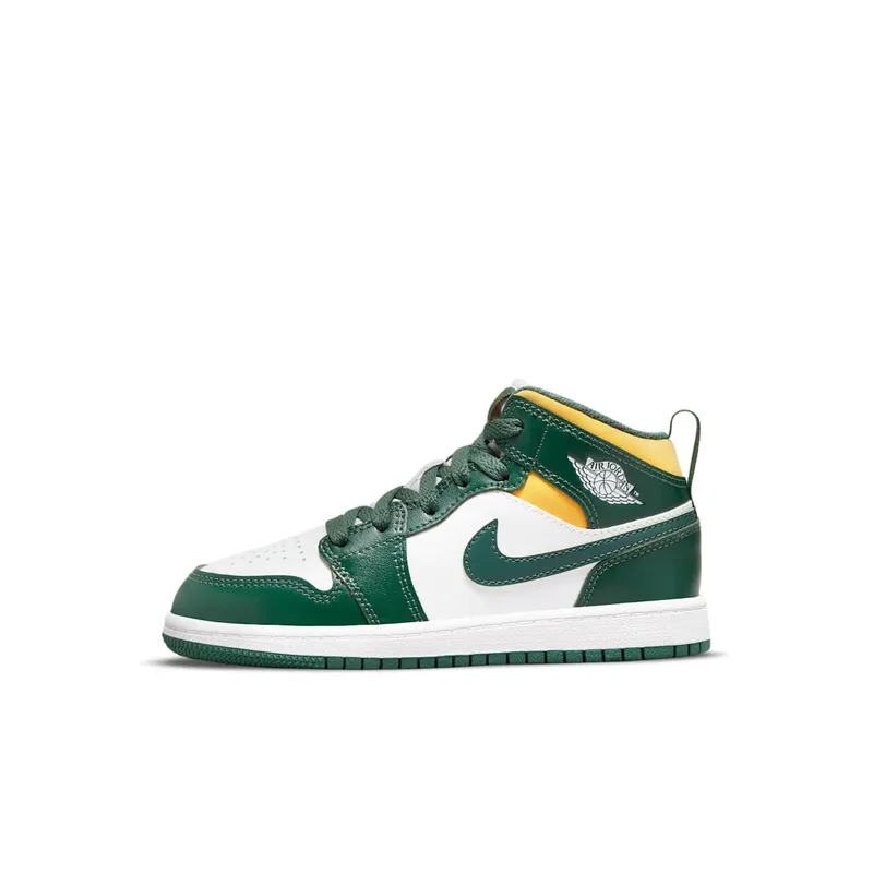 Air Jordan 1 Mid Green Yellow Sonics (PS) (640734-371)