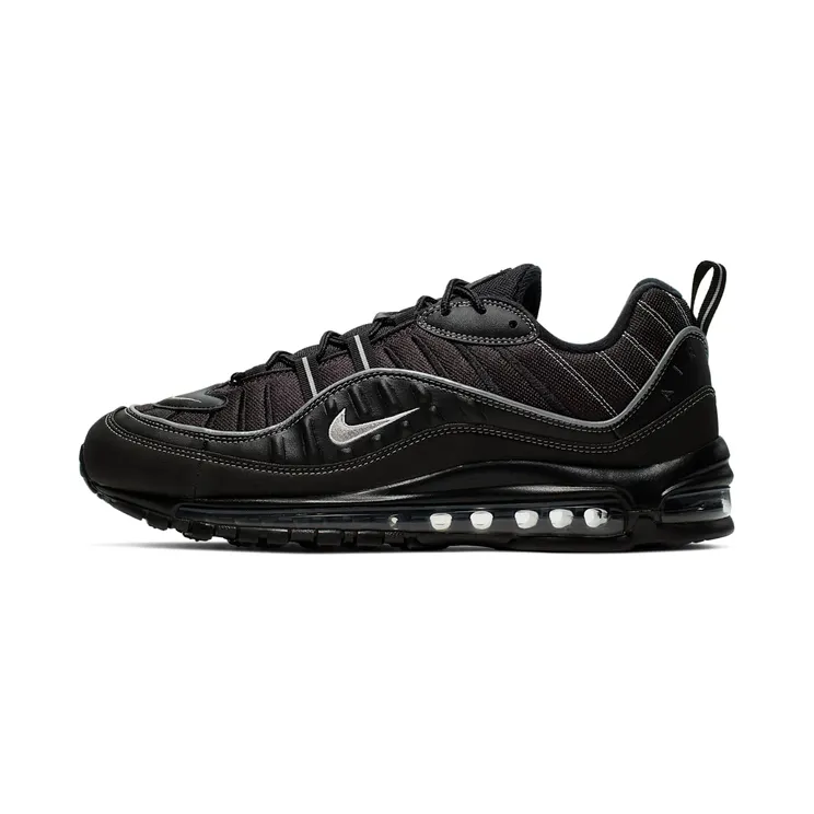 Nike Air Max 98 ‘Black Silver’ Black/Metallic Silver-Oil Grey-Vast Grey (640744-013)