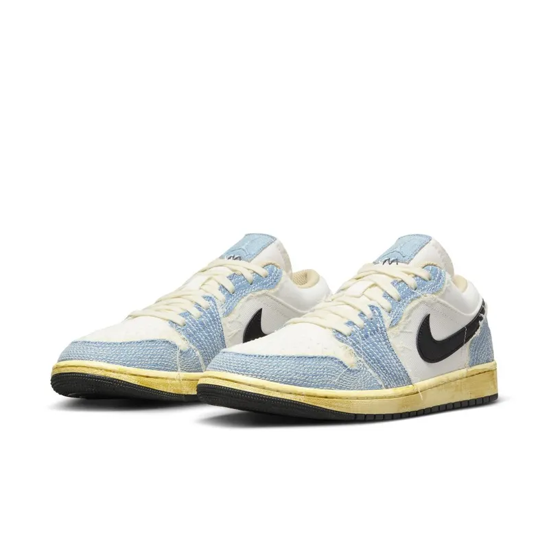 Air Jordan 1 Low SE Ashen Slate/Pale Ivory/Sesame/Black “Denim” (FN7670-493)
