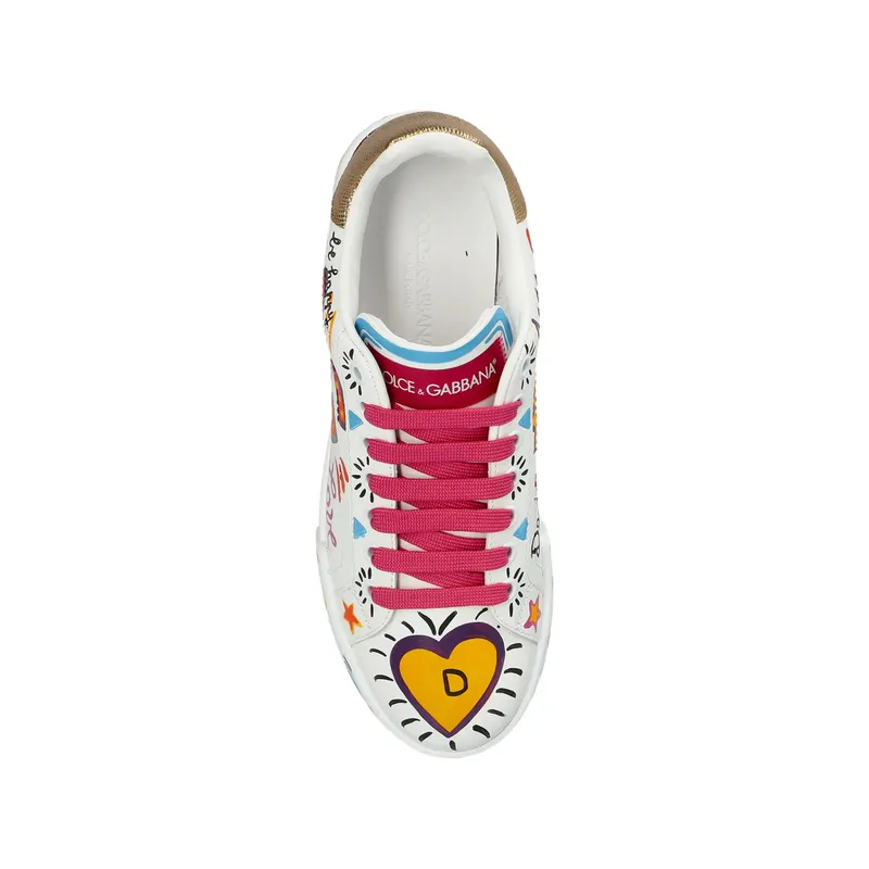Dolce & Gabbana Logo-print Leather “White” (CK2464 A3L79 8M541)