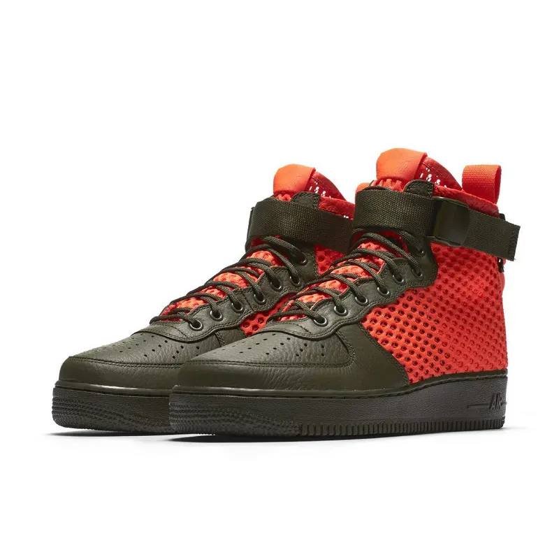 Nike SF Air Force 1 Mid Cargo Khaki Total Crimson Cargo Khaki/Total Crimson-Cargo Khaki (AA7345-300)