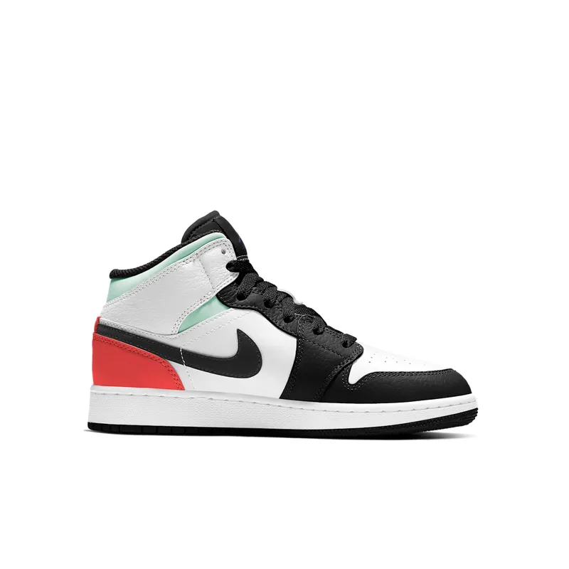 Jordan 1 Mid SE White Black Red Spruce (GS) White/Black-Red-Spruce (BQ6931-100)