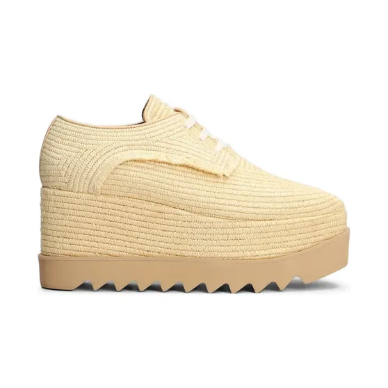 Stella McCartney Elyse raffia sneakers met plateauzool – Beige (810663E00303)