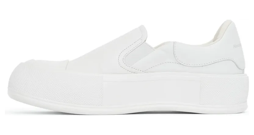 Alexander McQueen White Deck Skate Plimsoll Sneakers (654592WHZT8) (3)