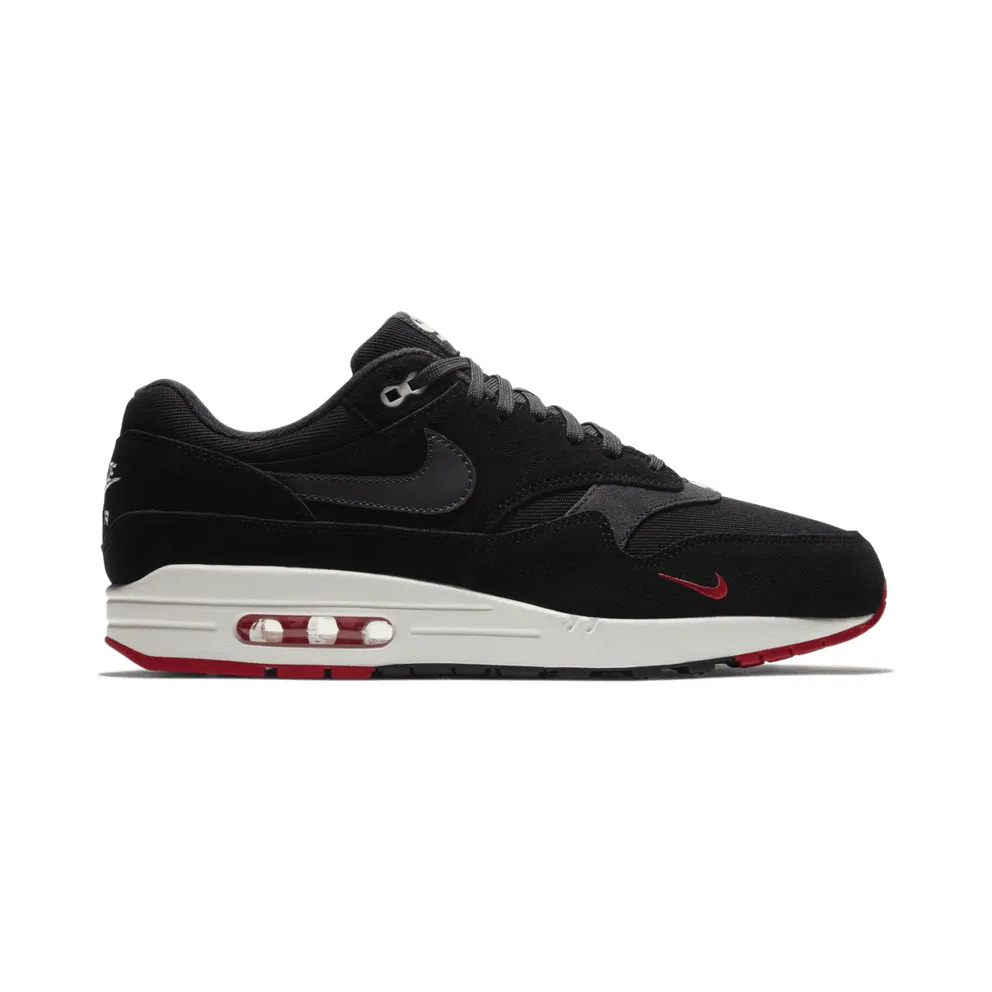 Nike Air Max 1 Mini Swoosh Bred Black/Oil Grey-University Red (875844-007)