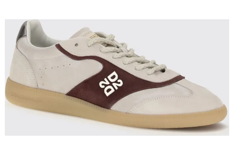 Dsquared2 Low Top Sneakers in Calf Leather with Monogram Pattern and Distressed Effect White (SNM049723809043M1747)