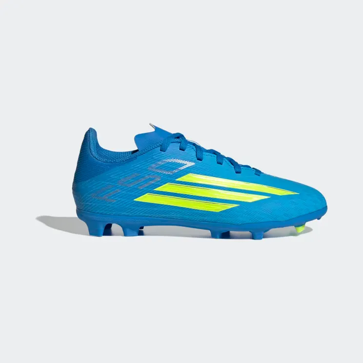 adidas F50 League Firm Ground / Multi Ground Football Boots Kids “Lucid Ray Blue / Team Solar Yellow 2 / Lucid Aquamarine” (JR9013)