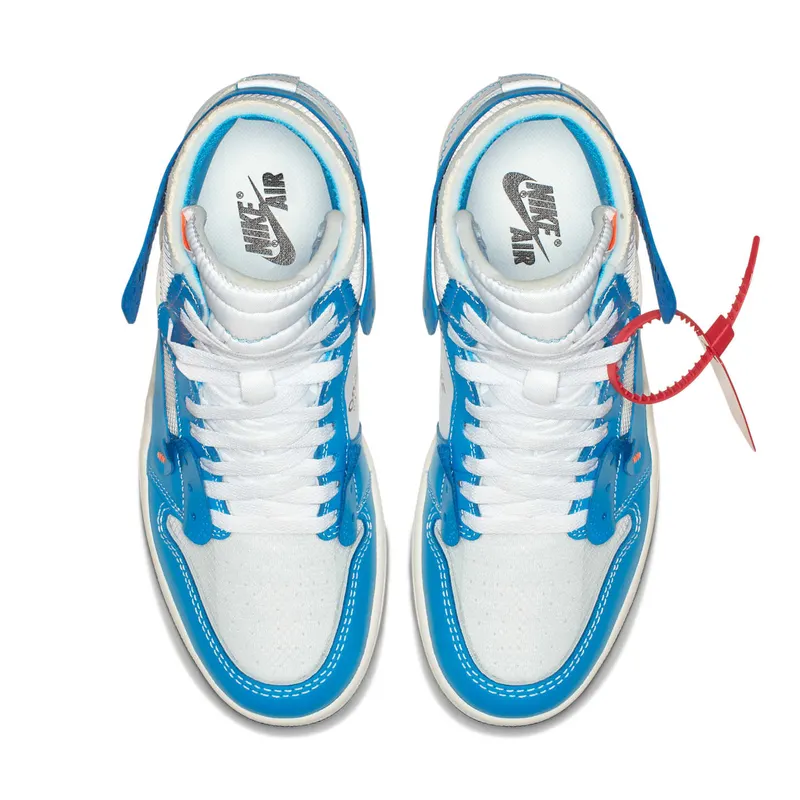 Air Jordan x Off White Nike AJ I 1 ‘Powder Blue’ (UNC) (2018) (AQ0818-148)