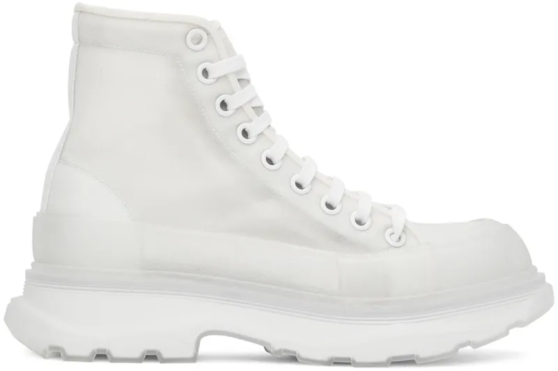 Alexander McQueen Off-White Mesh Tread Slick High Sneakers (662671W4Q31)