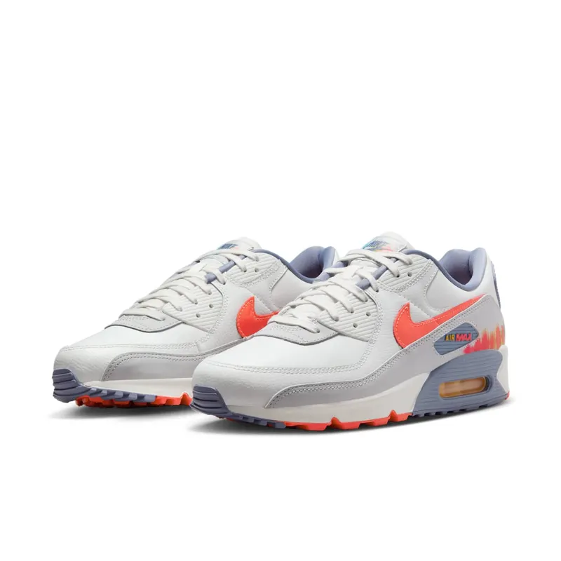Nike Air Max 90 Premium “Summit White Ashen Slate Pure Platinum Bright Crimson” (HJ9147-121)