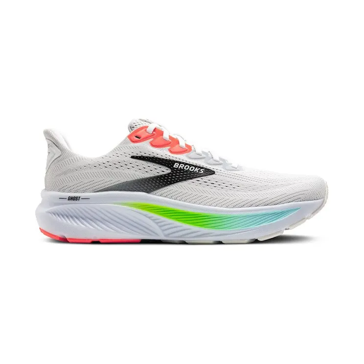 Brooks Ghost 17 White Pink Clay Gecko (110442-1D-112)
