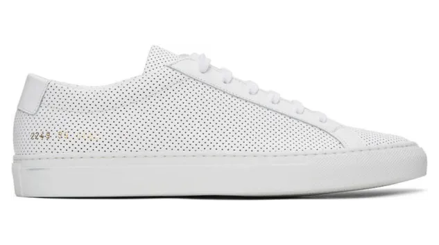 Common Projects White Perforated Achilles Low Sneakers (2249)