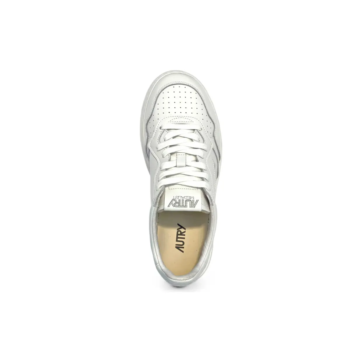 Autry Medalist Slogan-print Leather “White” (AULM ML08) (3)